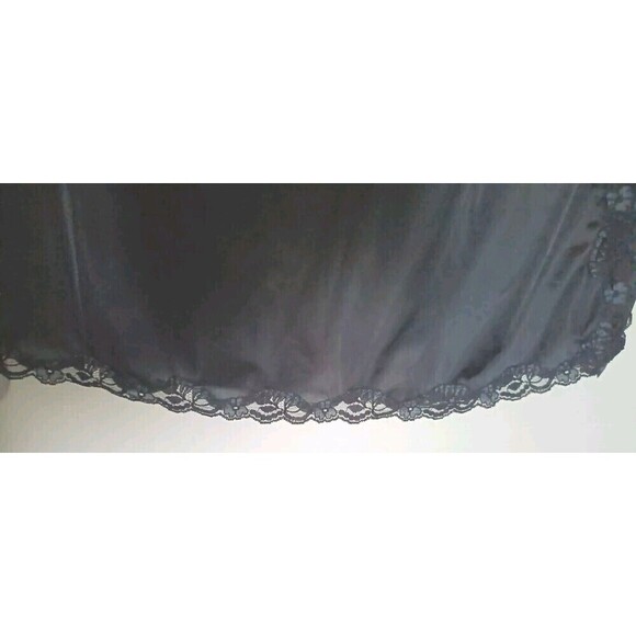 French Maid Boutique Half Slip Skirt Size Large Black Lace Trim Women's Vintage - Picture 2 of 7